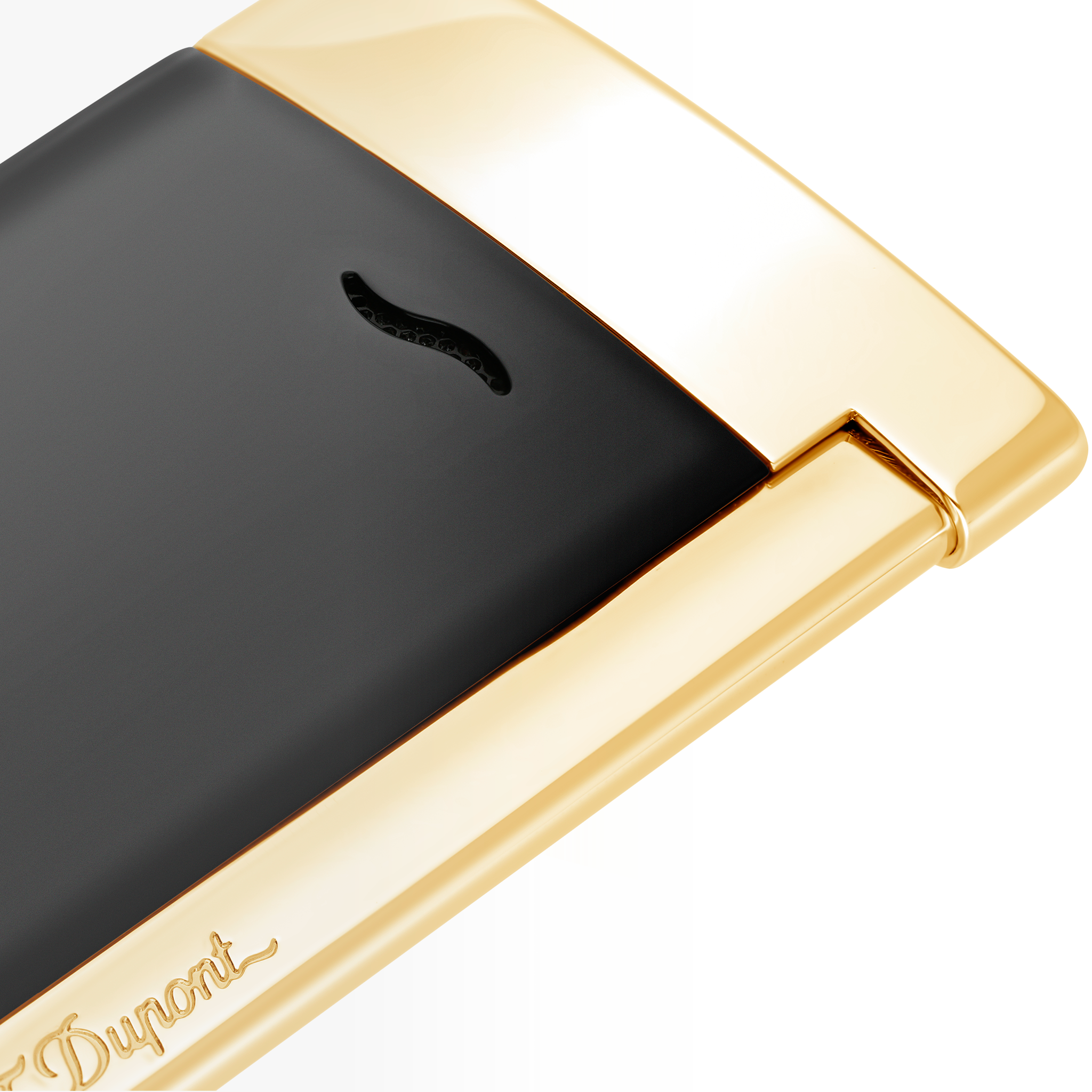 S.T. Dupont Briquet Slim 7 Noir Et Finition Doree - S.T.Dupont - vue 2