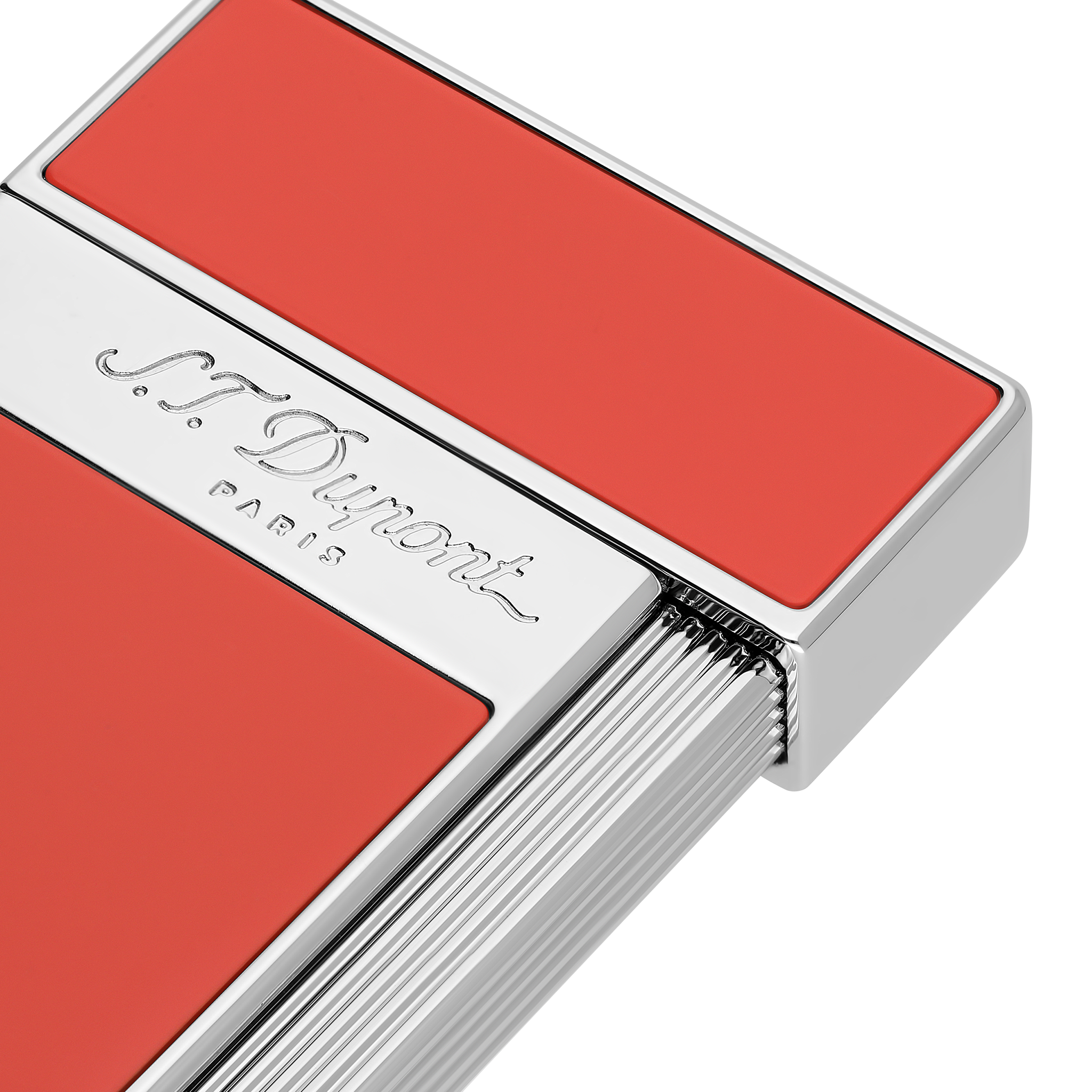 S.T. Dupont Briquet Slimmy Laque Corail Et Chrome - S.T.Dupont - vue 2