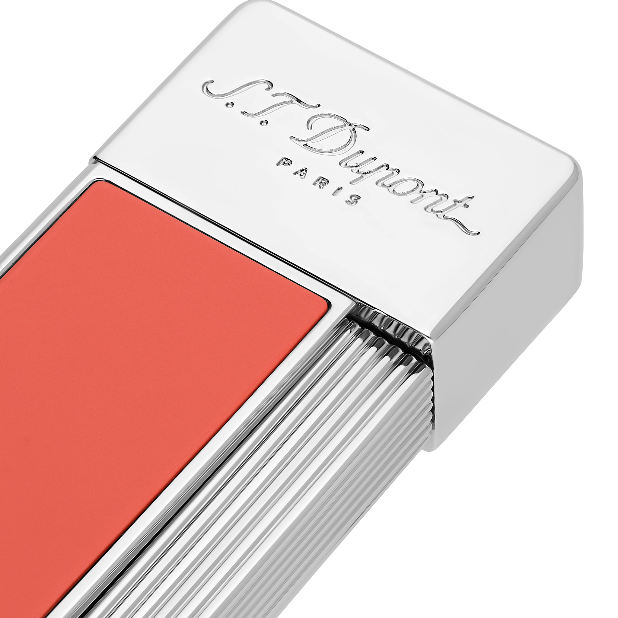 S.T. Dupont Briquet Twiggy Laque Corail Et Chrome - S.T.Dupont - vue 2