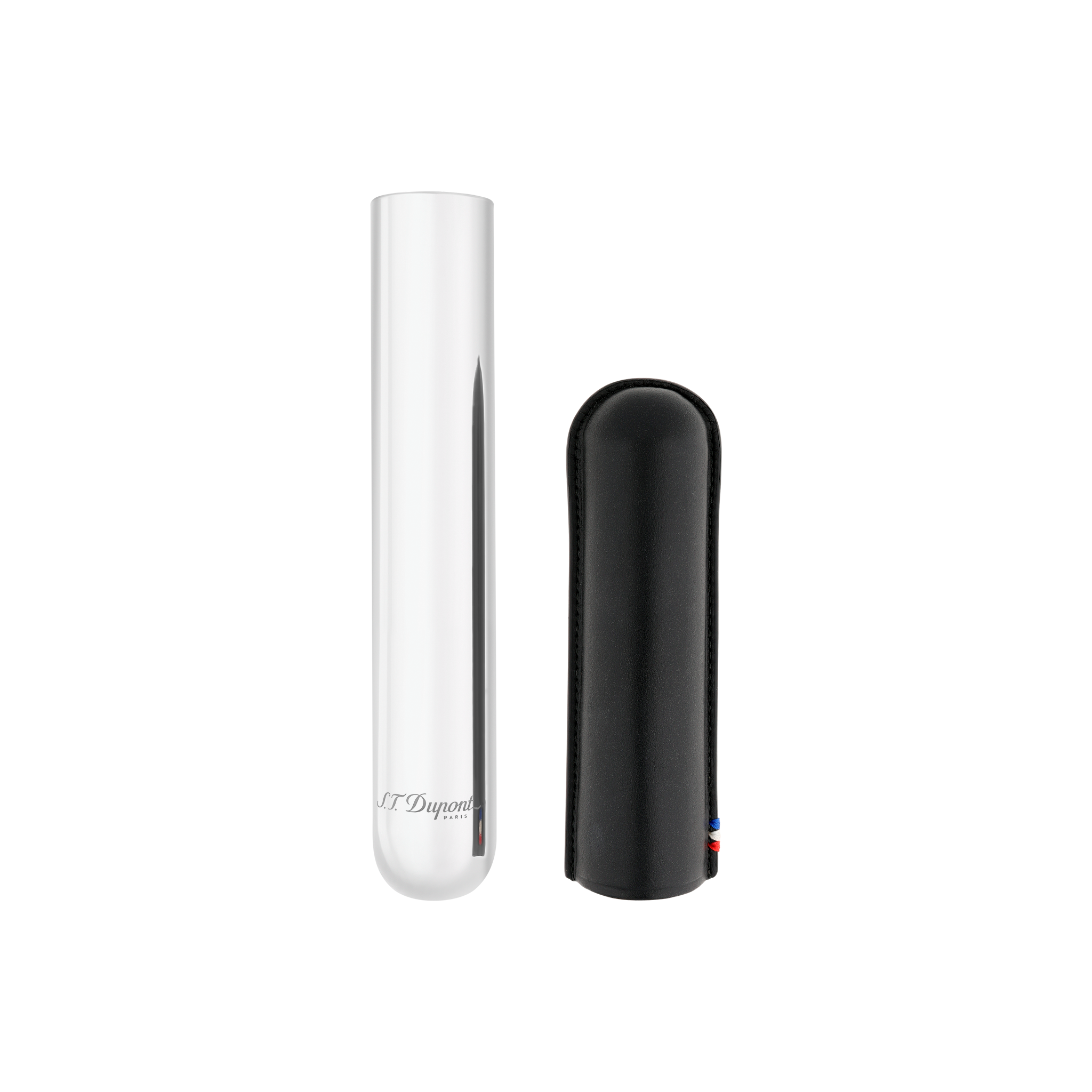 S.T. Dupont Etui Simple Cigare Noir Graine Chrome - S.T.Dupont - vue 3