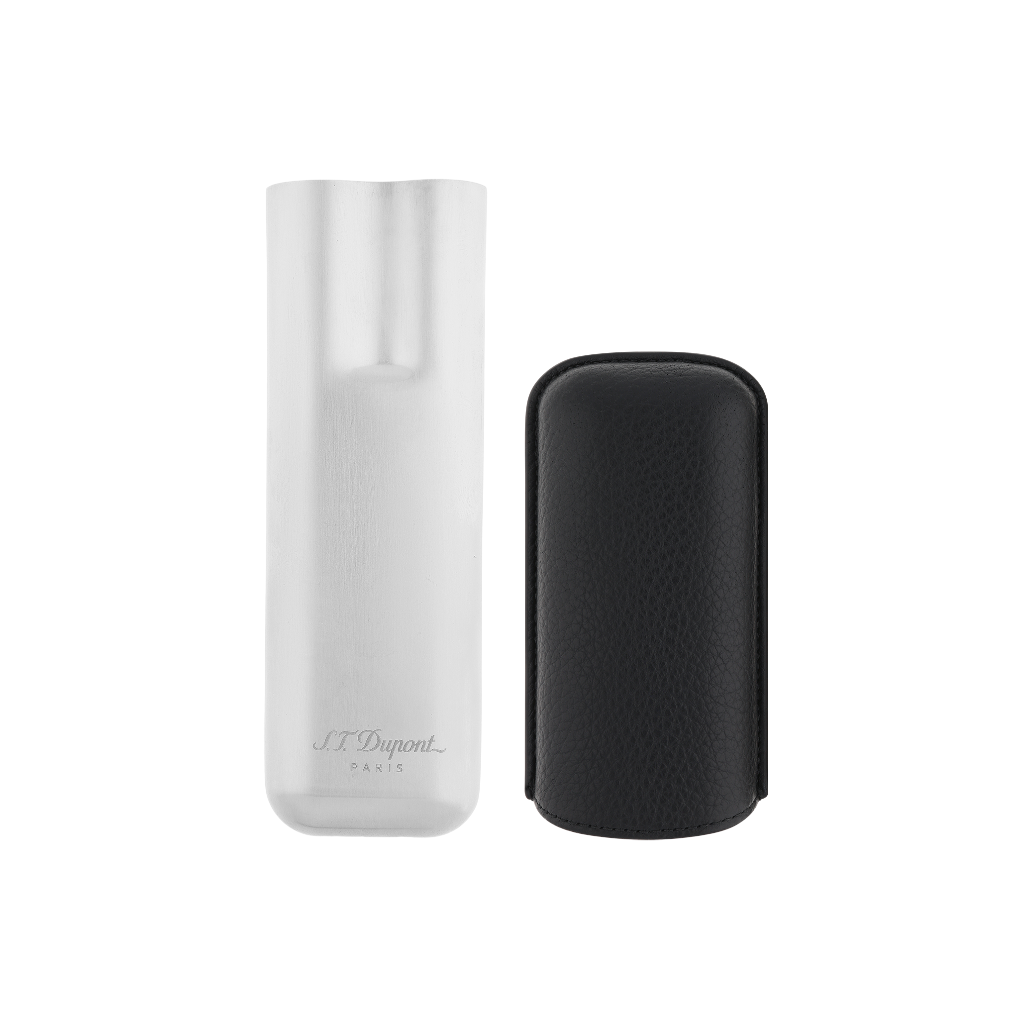 Etui Double Cigares Noir Graine Chrome - S.T.Dupont - vue 3