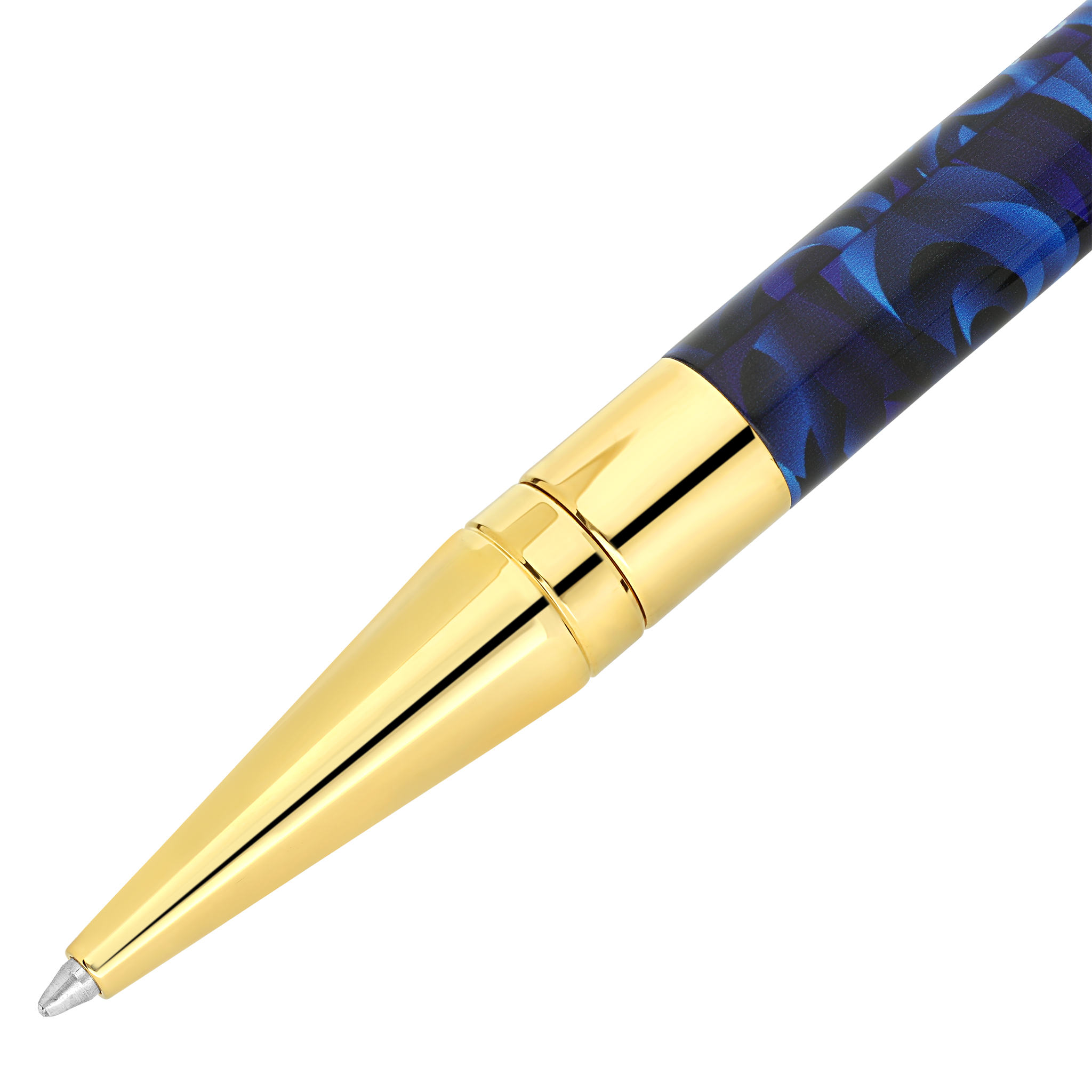 S.T. Dupont Stylo Bille D-Initial Bleu & Or Carpe Koï - Boutique Naudin - vue 2