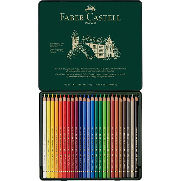 Faber Castell Crayons de couleur Polychromos, boîte métal de 24 pièces - vue 2