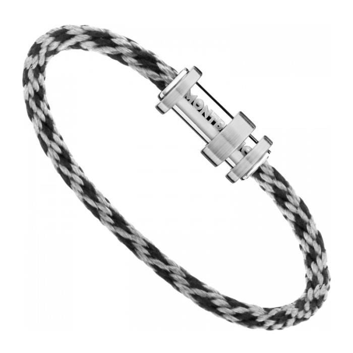 montblanc-bracelet-en-nylon-tresse-et-acier-avec-fermoir-en-acier-mat-poli-et-trois-anneaux