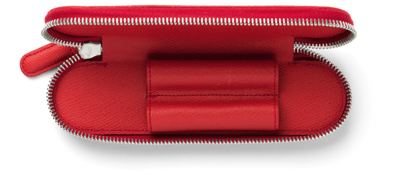 Graf von Faber Castell-Étui Epsom pour 2 instruments d'écriture, zip, Rouge Indien - Graf von Faber-Castell