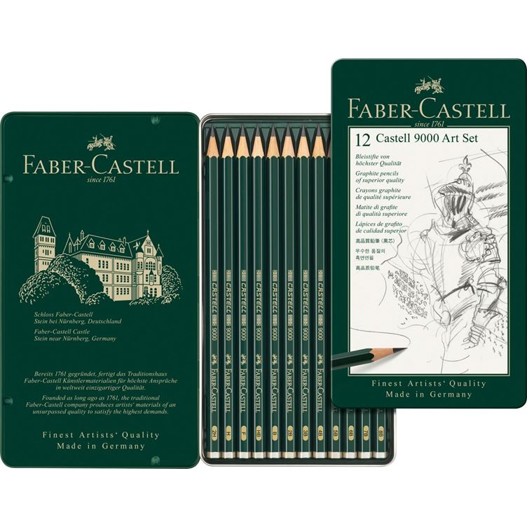 Faber Castell "Crayons graphite Castell 9000, set ""Art"" de 12" - vue 5