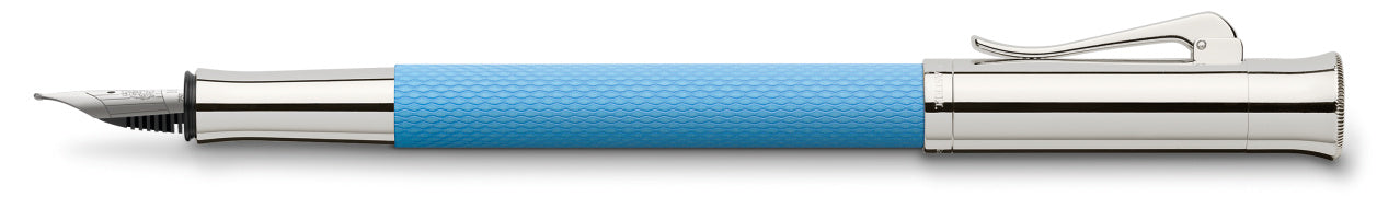 Graf von Faber Castell-Stylo-plume Guilloché, bleu azur, M - Graf von Faber-Castell - vue 5