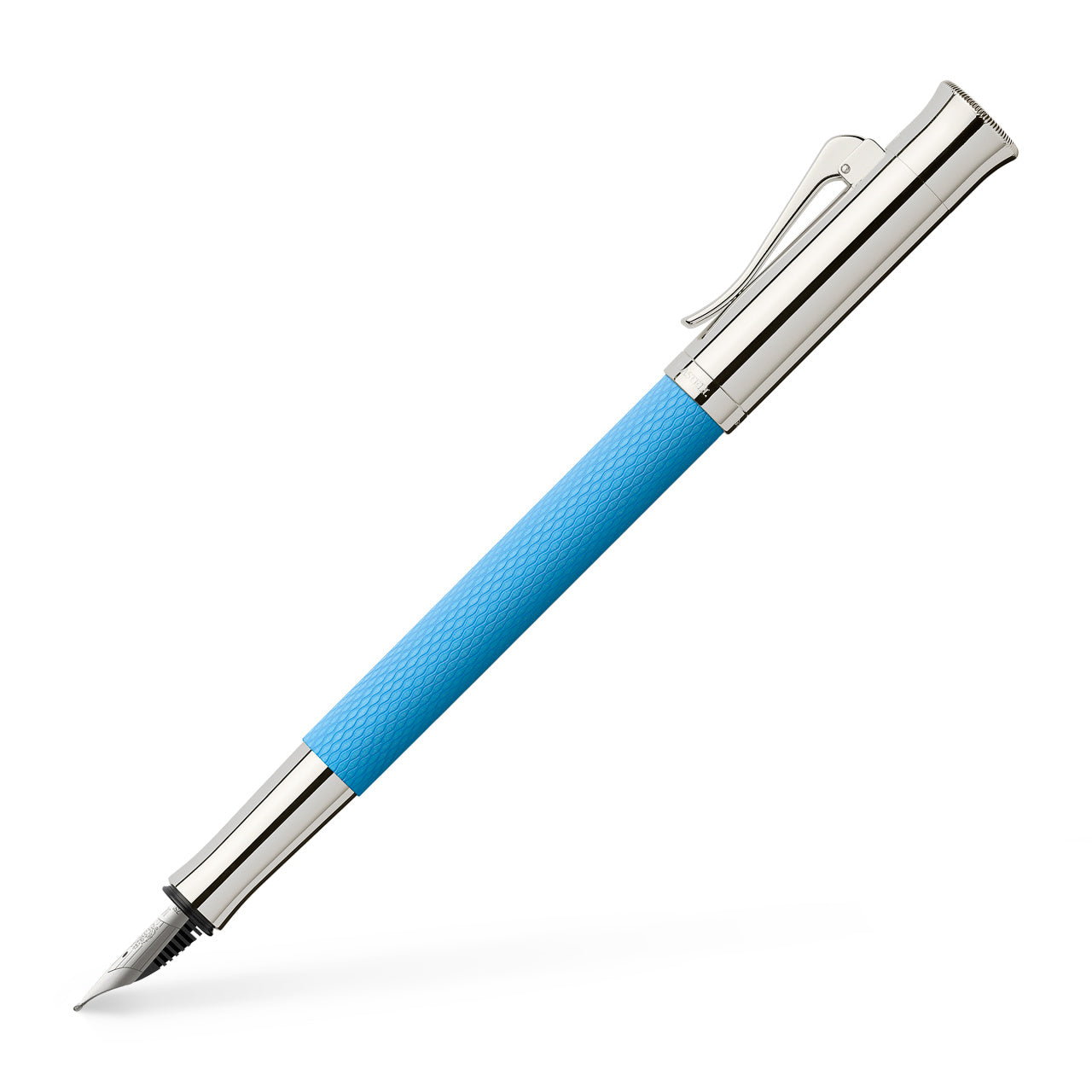Graf von Faber Castell-Stylo-plume Guilloché, bleu azur, M - Graf von Faber-Castell