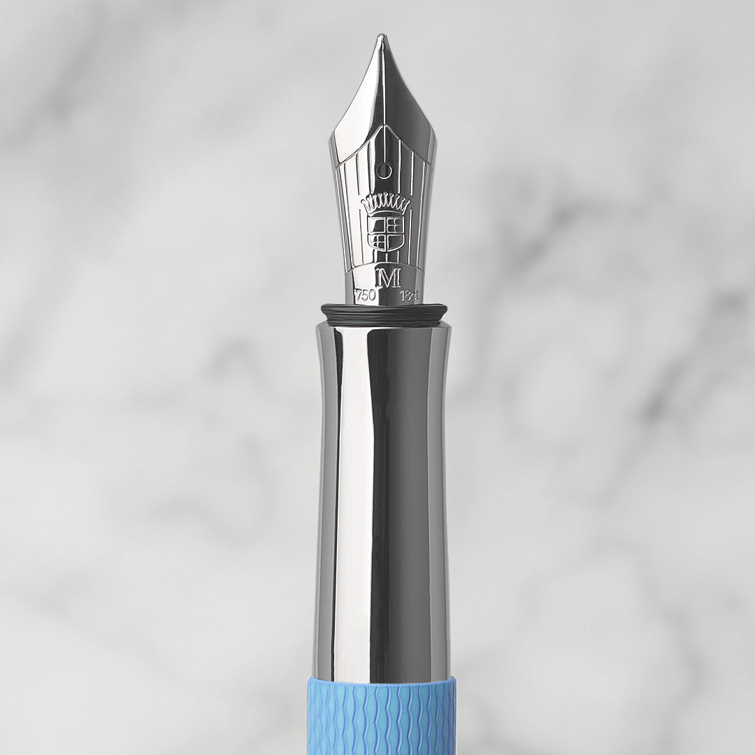 Graf von Faber Castell-Stylo-plume Guilloché, bleu azur, M - Graf von Faber-Castell - vue 2