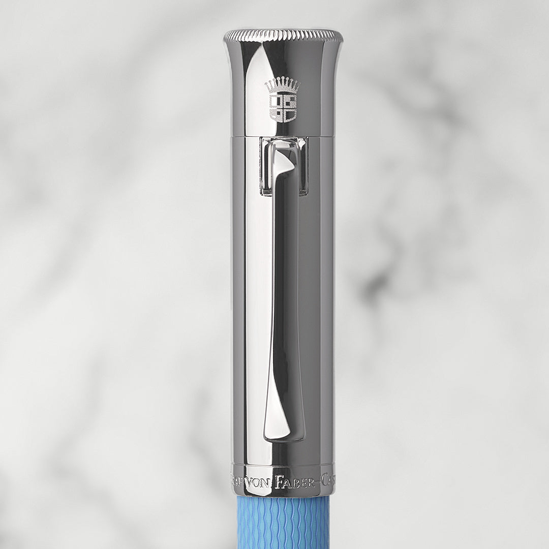 Graf von Faber Castell-Stylo-plume Guilloché, bleu azur, M - Graf von Faber-Castell - vue 3