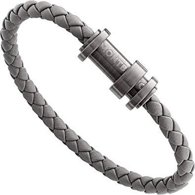 montblanc-bracelet-en-cuir-gris-tresse-avec-fermoir-en-acier-finition-pvd-gris-et-trois-anneaux