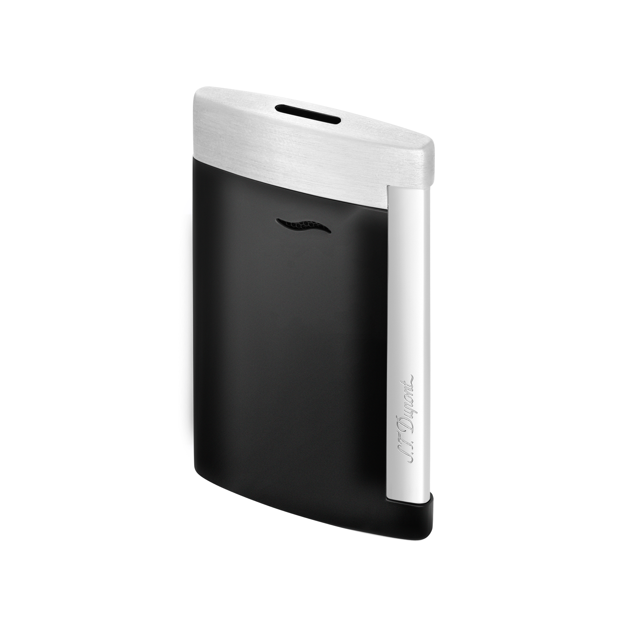 S.T. Dupont Briquet Slim 7 Noir Mat Et Finition Chrome Brosse - S.T.Dupont - vue 4