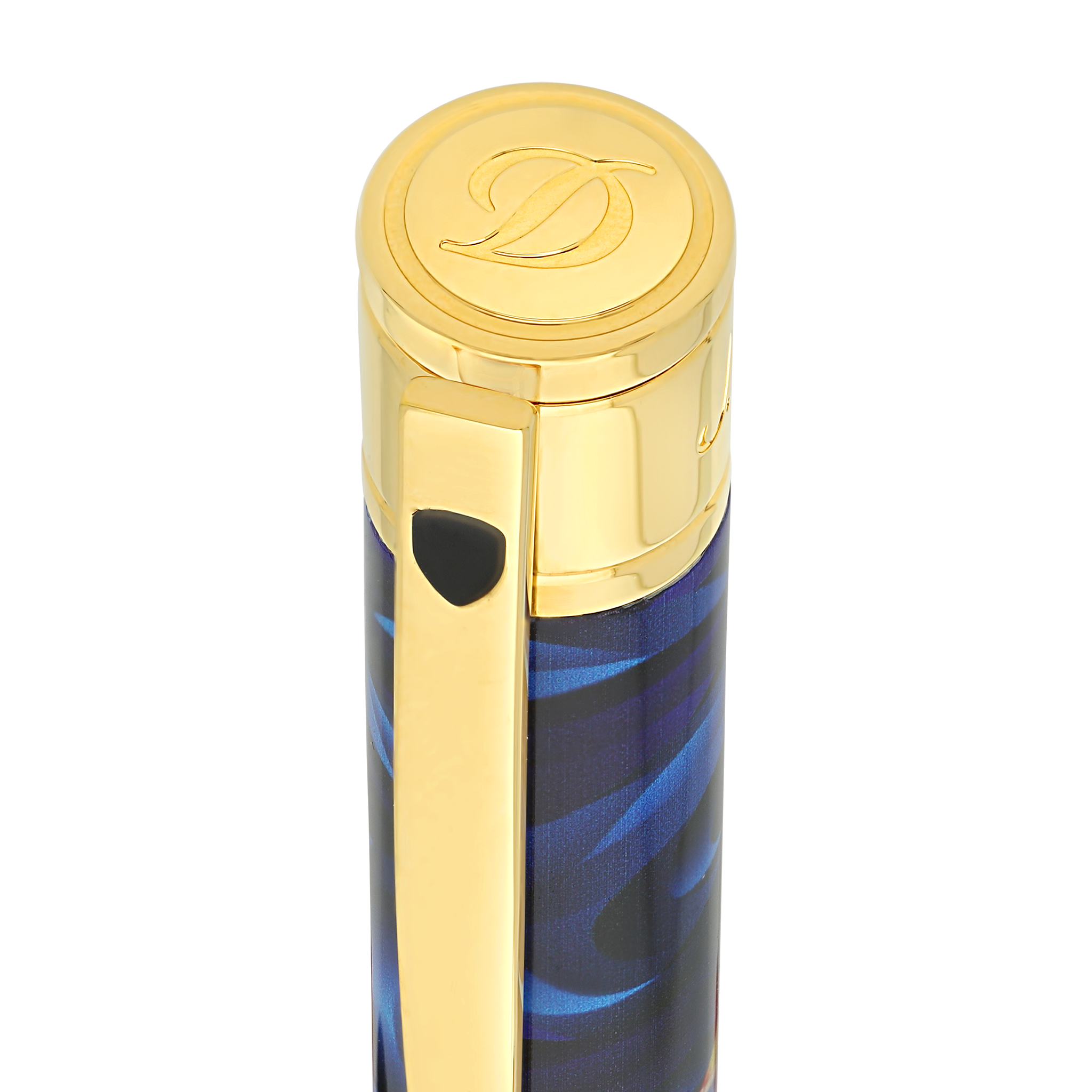 S.T. Dupont Stylo Bille D-Initial Bleu & Or Carpe Koï - Boutique Naudin - vue 4