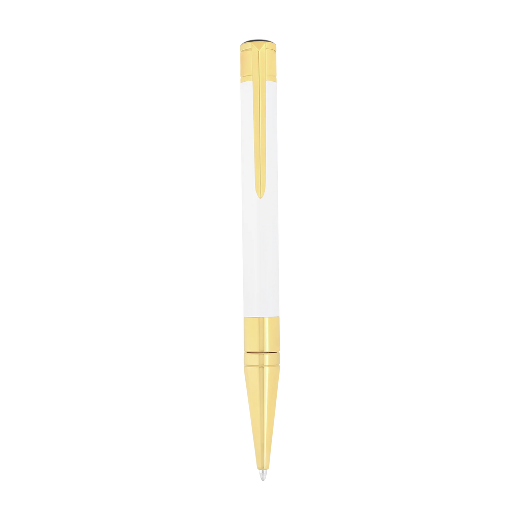 Stylo bille S.T. Dupont Initial en laque blanche et finitions dorées