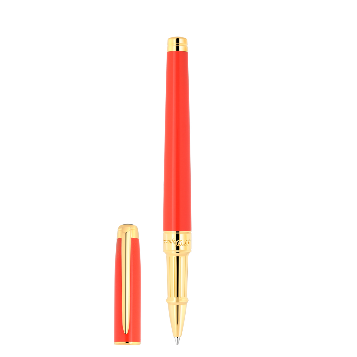 Stylo Roller Line D Eternity Medium Corail Et Or - S.T.Dupont - vue 3