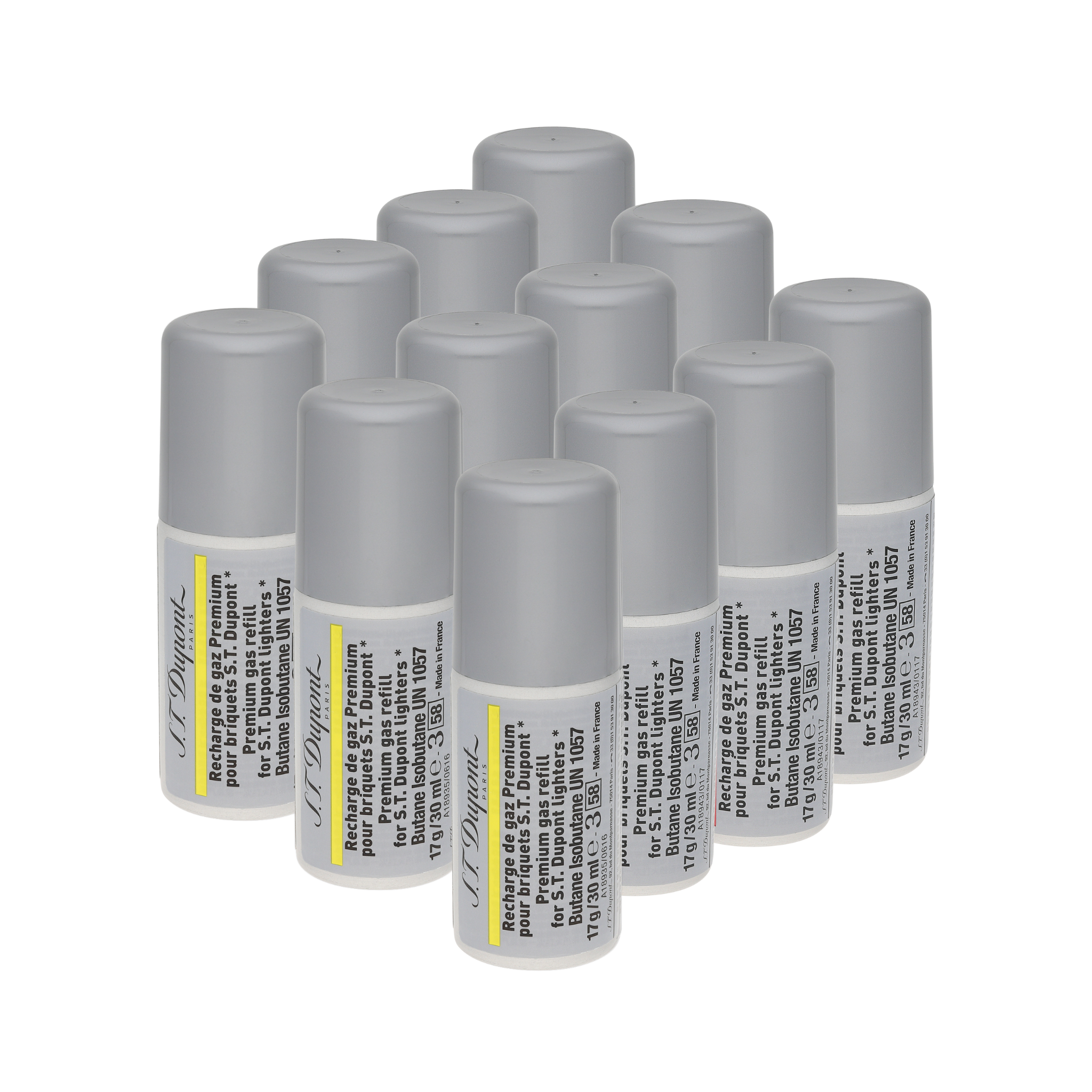 S.T. Dupont Recharge De Gaz Pour Briquet Jaune X 12 - S.T.Dupont