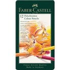 Faber Castell Crayons de couleur Polychromos, boîte métal de 12 pièces