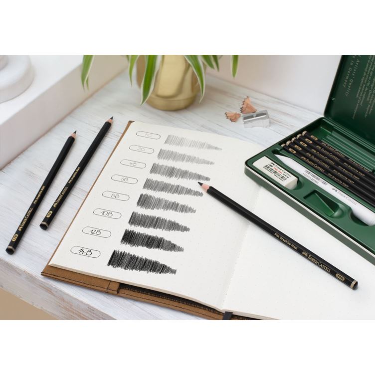 Faber Castell Set de crayons Pitt Graphite Matt, boîte métal de 11 pièces - vue 4