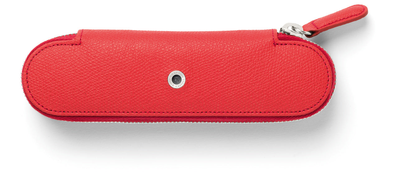 Graf von Faber Castell-Étui Epsom pour 2 instruments d'écriture, zip, Rouge Indien - Graf von Faber-Castell - vue 2