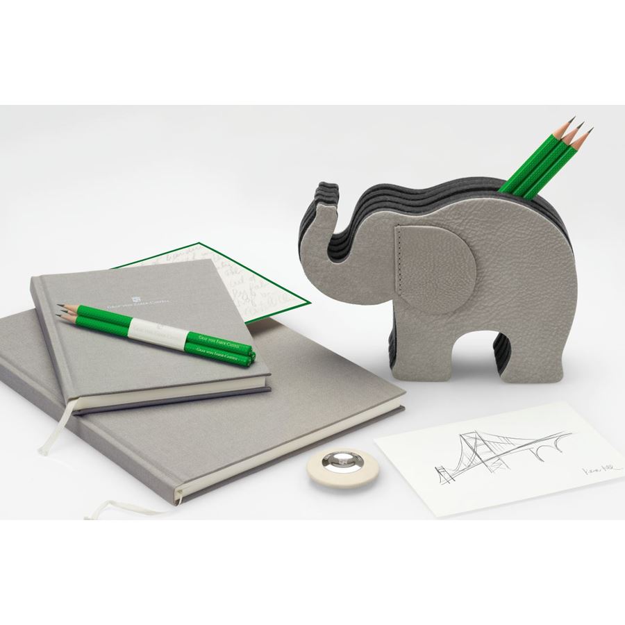 Graf von Faber Castell-Pot à stylos éléphant moyen, Gris  SKU:118726 - Graf von Faber-Castell - vue 2