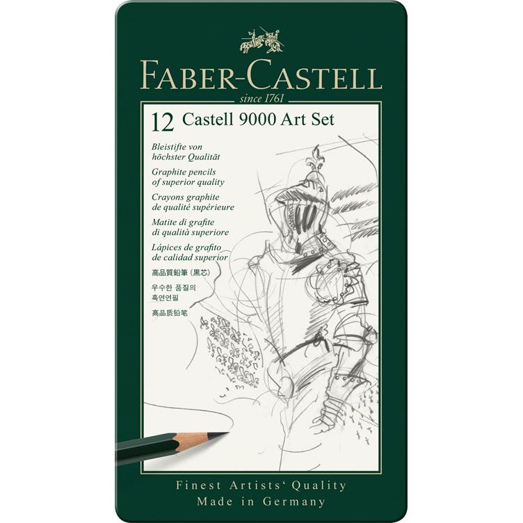Faber Castell "Crayons graphite Castell 9000, set ""Art"" de 12"