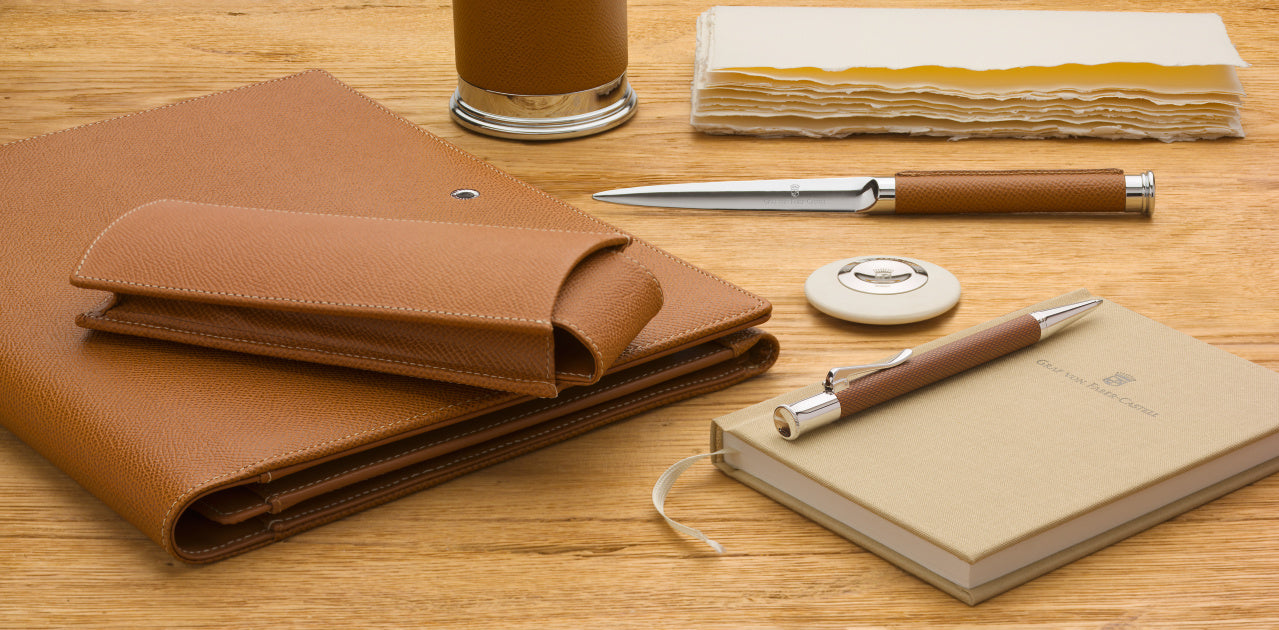 Graf von Faber Castell-Stylo-bille Guilloché, cognac