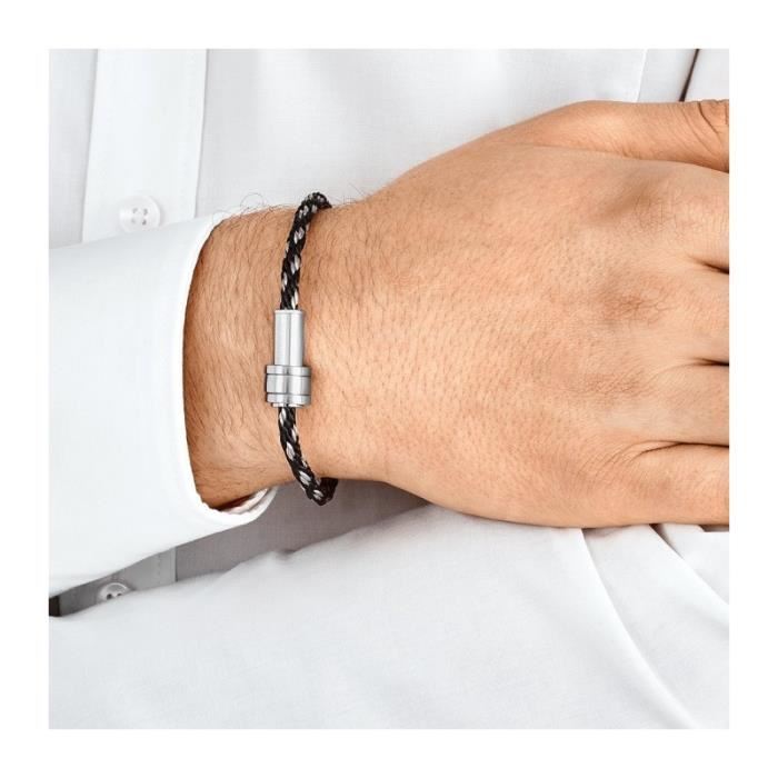 montblanc-bracelet-en-nylon-tresse-et-acier-avec-fermoir-en-acier-mat-poli-et-trois-anneaux